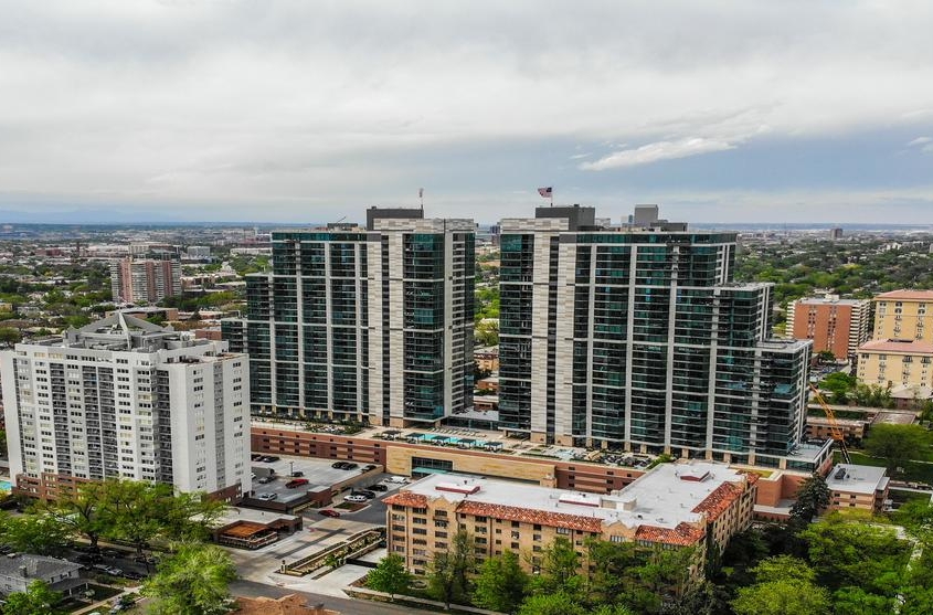 2018, CO Drone Aerial May 11, Country Club Towers Denvercreated by dji camera