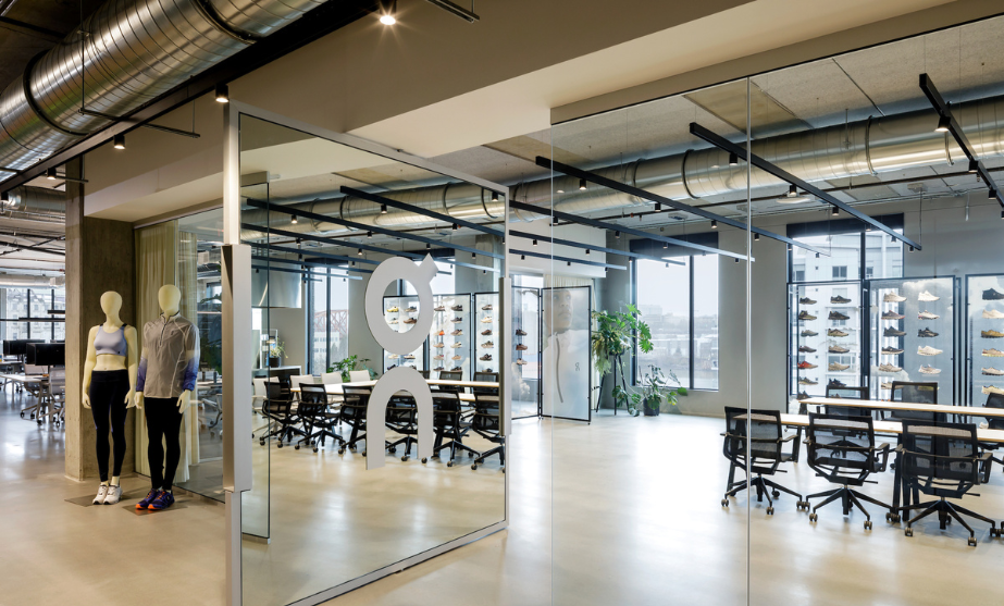 On Inc North American Headquarters On Inc North American Headquarters. Mirrors in conference rooms with ON logo on the mirror