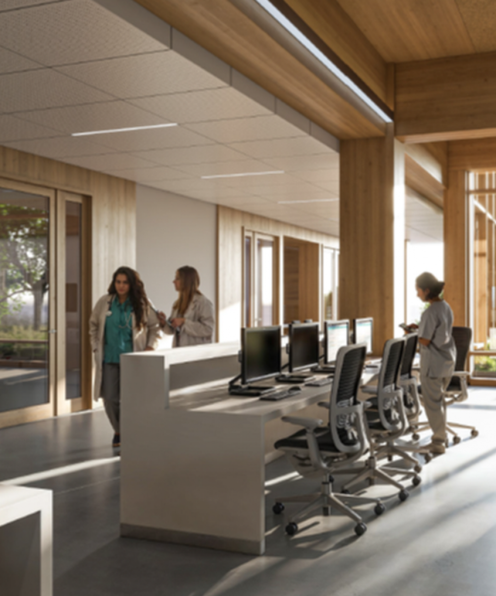 mass timber Hospital Work Station virtical mass timber Hospital Work Station virtical